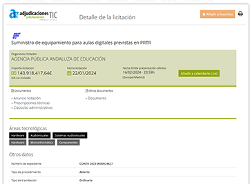 Ejemplo: Ficha de licitación - Platinum